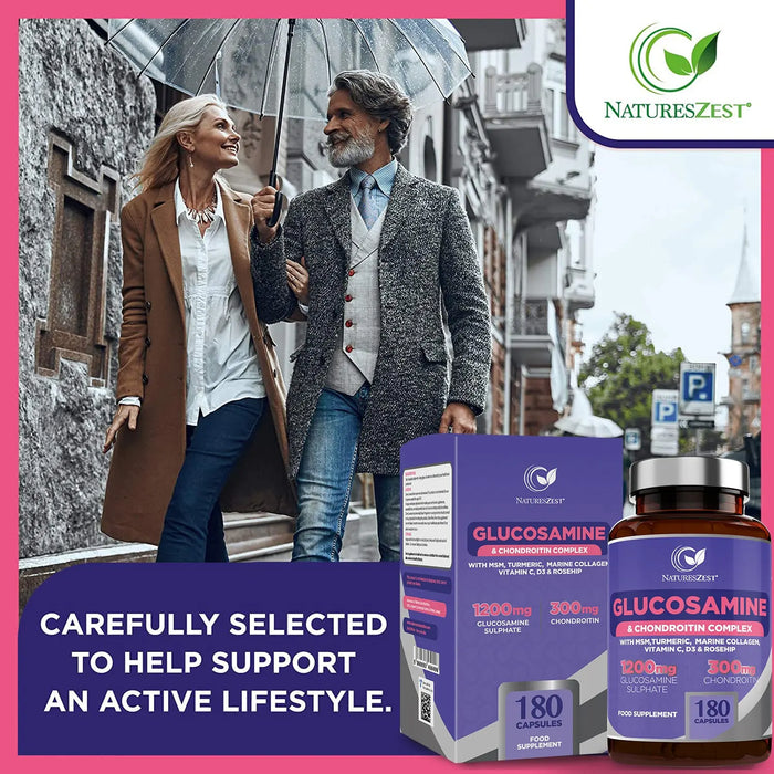 Glucosamine and Chondroitin Complex With MSM 180 Max Strength Capsules Natures Zest