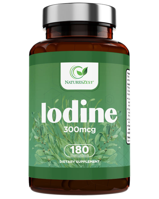 High Strength Iodine Supplement to Help Support Normal Thyroid Function - 180 Vegan Capsules