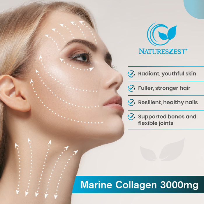 High Strength Marine Collagen for Skin, Hair & Joint Health Support – Collagen Complex 3000mg, 90 Tablets
