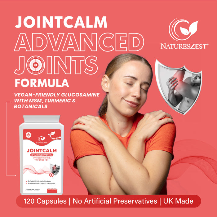 Joint Support Supplement for Mobility & Comfort – JointCalm with Glucosamine, Turmeric, MSM & Vitamin C, 120 Capsules