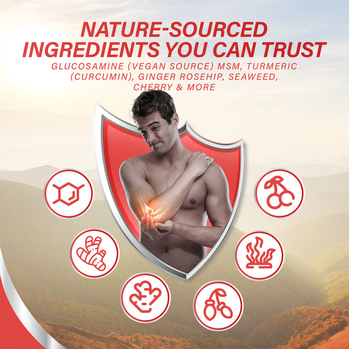 Joint Support Supplement for Mobility & Comfort – JointCalm with Glucosamine, Turmeric, MSM & Vitamin C, 120 Capsules