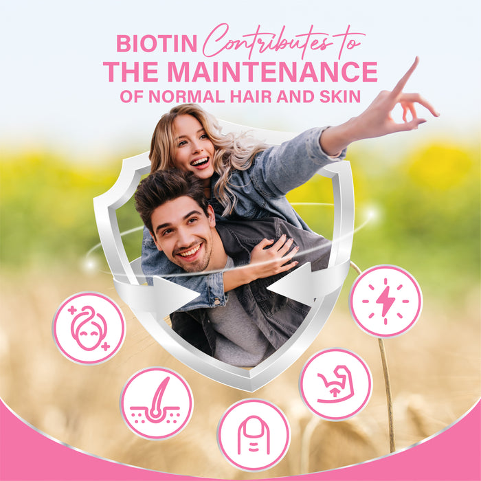 Biotin Complex for Hair, Skin & Nail Health – High Strength 10,000µg Vitamin B7, 120 Vegan Biotin Tablets