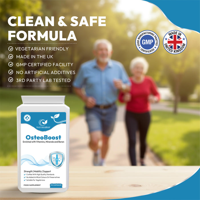 Bone Support Supplement for Bones & Mobility Support – With Calcium, Vitamin D3, K2, Magnesium, Zinc & Boron for Joint Health