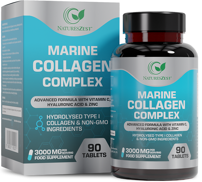 High Strength Marine Collagen for Skin, Hair & Joint Health Support – Collagen Complex 3000mg, 90 Tablets