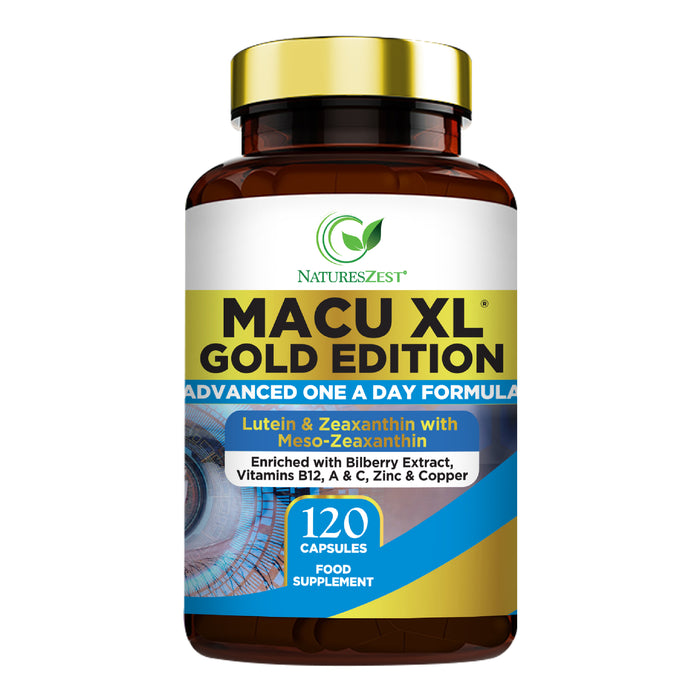 Macu XL Gold Edition Eye Support Supplement for Men & Women - 120 Vegan Capsules