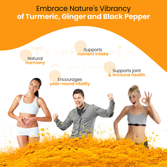 Turmeric Curcumin for Joint Comfort & Mobility Support– High Strength 7500mg Complex with Black Pepper & Ginger, 180 Tablets