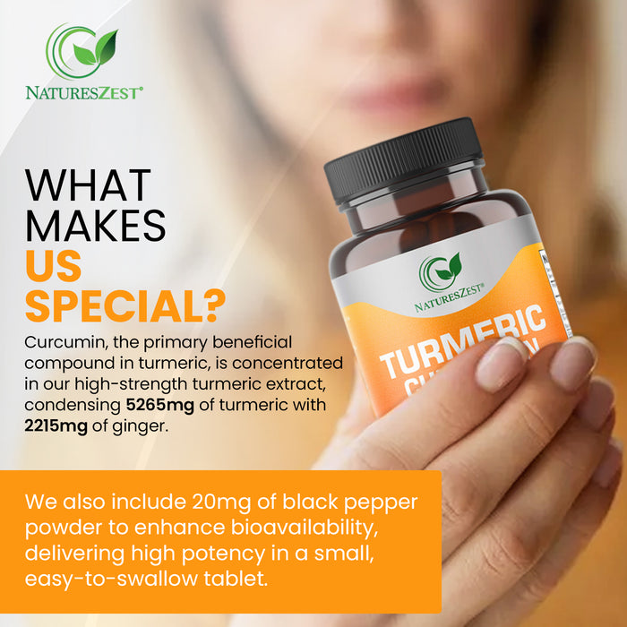 Turmeric Curcumin for Joint Comfort & Mobility Support– High Strength 7500mg Complex with Black Pepper & Ginger, 180 Tablets
