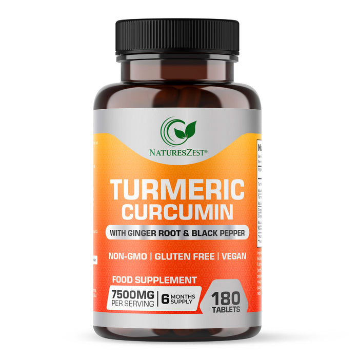 Turmeric Curcumin 7500mg Complex with Black Pepper & Ginger 180 Tablets