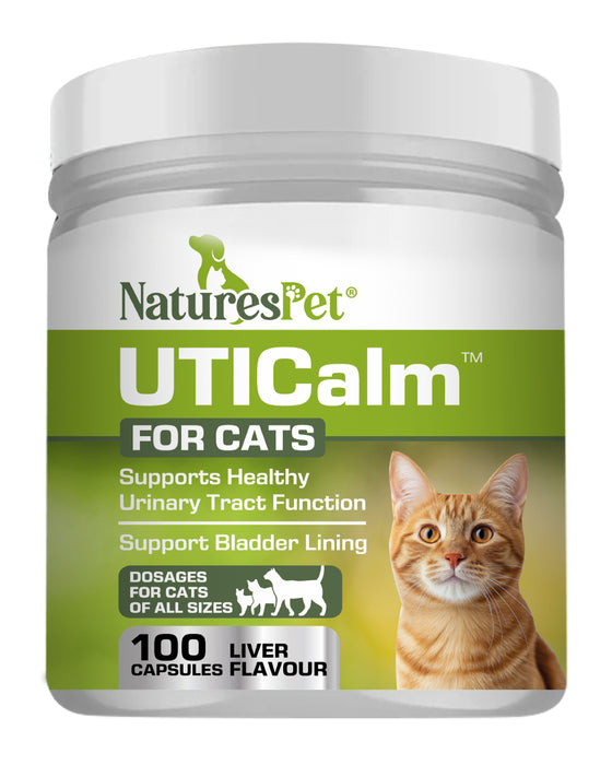 UTICalm For Cats – Urinary Tract & Bladder Support For Cats – 100 Liver Flavoured Sprinkle Capsules