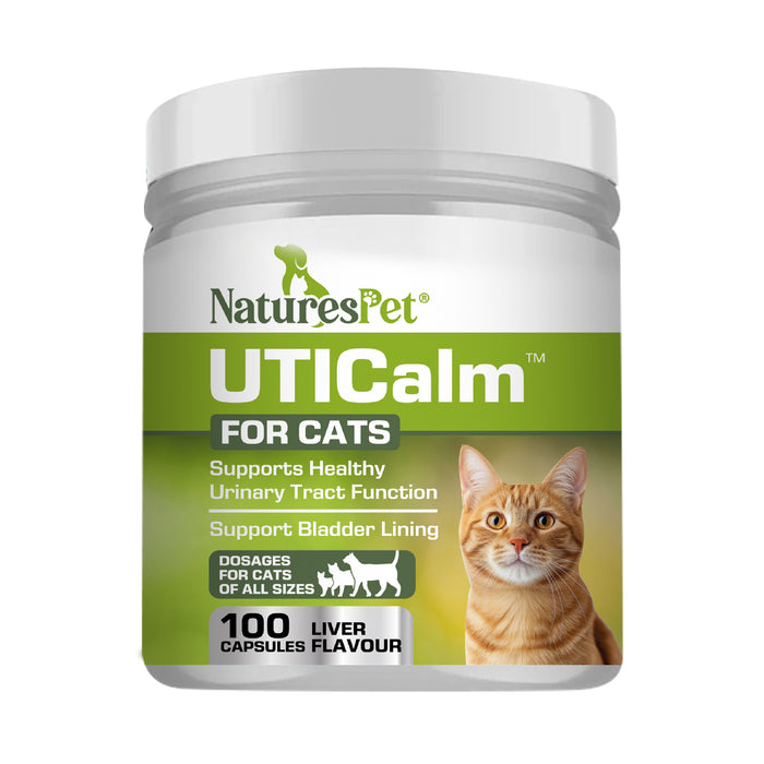 UTICalm For Cats – Urinary Tract & Bladder Support For Cats – 100 Liver Flavoured Sprinkle Capsules