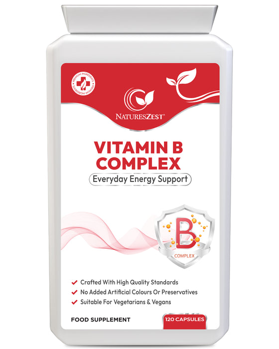 Vitamin B Complex – High Potency B Vitamins with PABA for Energy & Metabolism – 120 Vegan Capsules