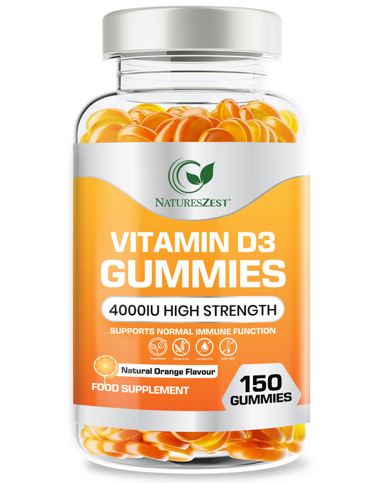 Vitamin D3 4000 IU – High Strength, 150 Gummies | Immune, Bone & Muscle Support | Vegetarian-Friendly