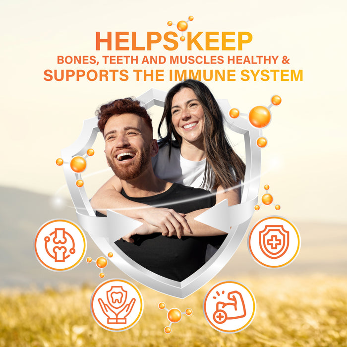 Vitamin D3 4000 IU for Bones, Muscles & Immune Support – High Strength, 1-Year Supply for Teeth & Calcium Absorption 365 Tablets