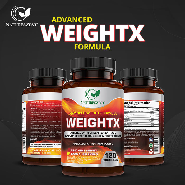 WeightX Advanced Formula – Supplement for Metabolic Support & Nutrient Balance with Green Tea & Chromium, 120 Capsules for Women & Men