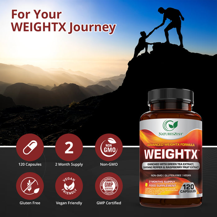 WeightX Advanced Formula – Supplement for Metabolic Support & Nutrient Balance with Green Tea & Chromium, 120 Capsules for Women & Men