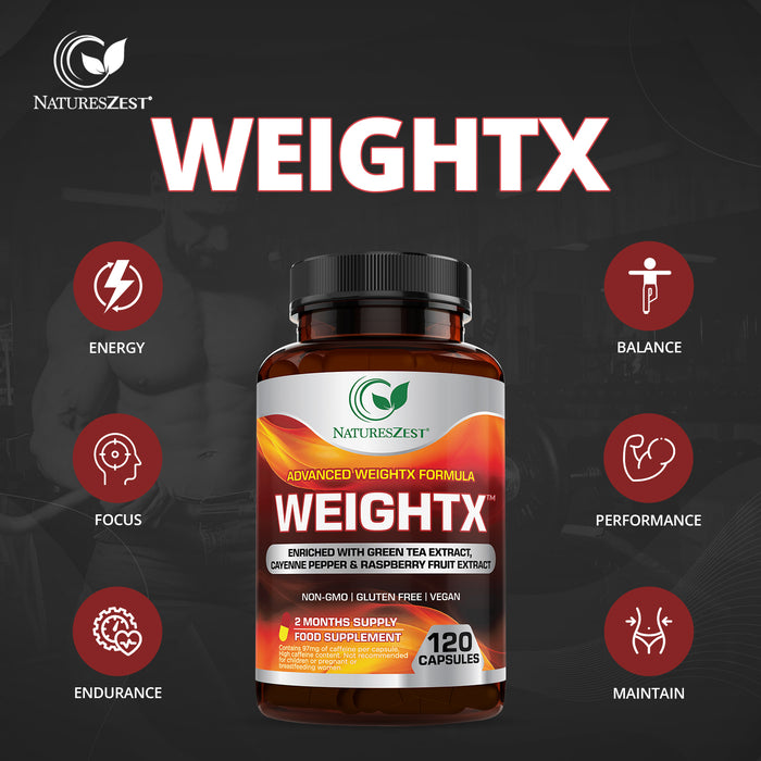 WeightX Advanced Formula – Supplement for Metabolic Support & Nutrient Balance with Green Tea & Chromium, 120 Capsules for Women & Men