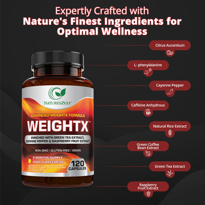 WeightX Advanced Formula – Supplement for Metabolic Support & Nutrient Balance with Green Tea & Chromium, 120 Capsules for Women & Men