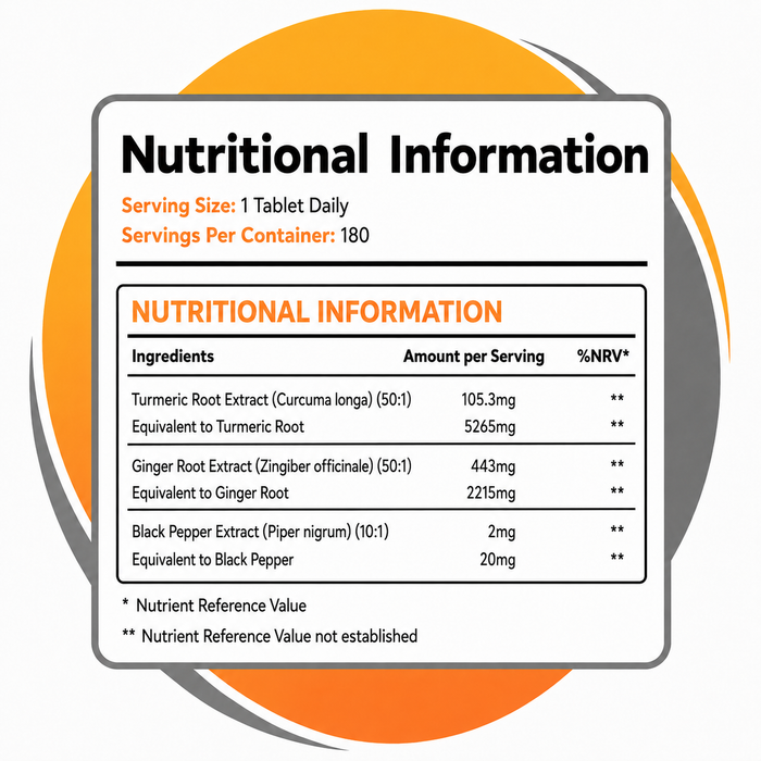 Turmeric Curcumin for Joint Comfort & Mobility Support– High Strength 7500mg Complex with Black Pepper & Ginger, 180 Tablets