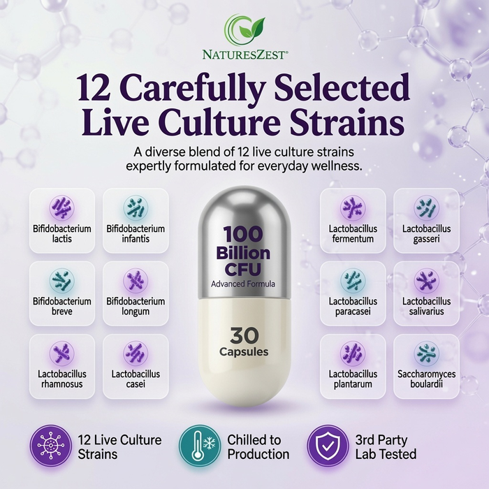 Ultra Strength Daily Probiotic 100 Billion CFU with 12 Strains – Intensive Gut & Digestive Support, 180 Capsules