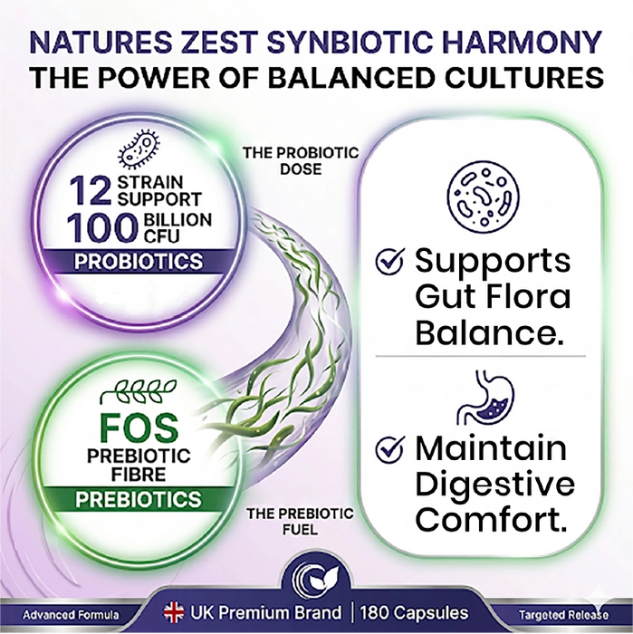 Ultra Strength Daily Probiotic 100 Billion CFU with 12 Strains – Intensive Gut & Digestive Support, 180 Capsules