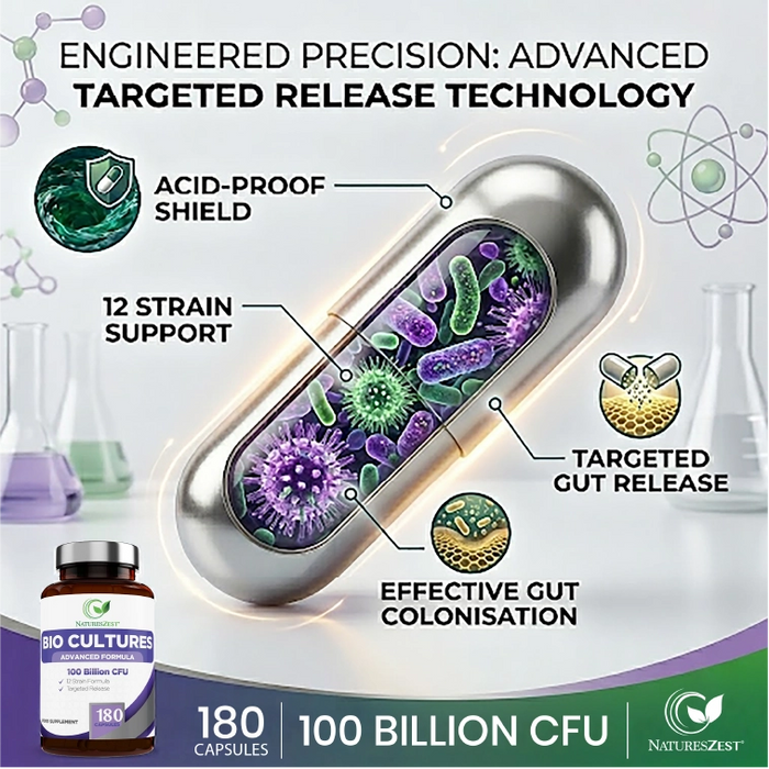 Ultra Strength Daily Probiotic 100 Billion CFU with 12 Strains – Intensive Gut & Digestive Support, 180 Capsules