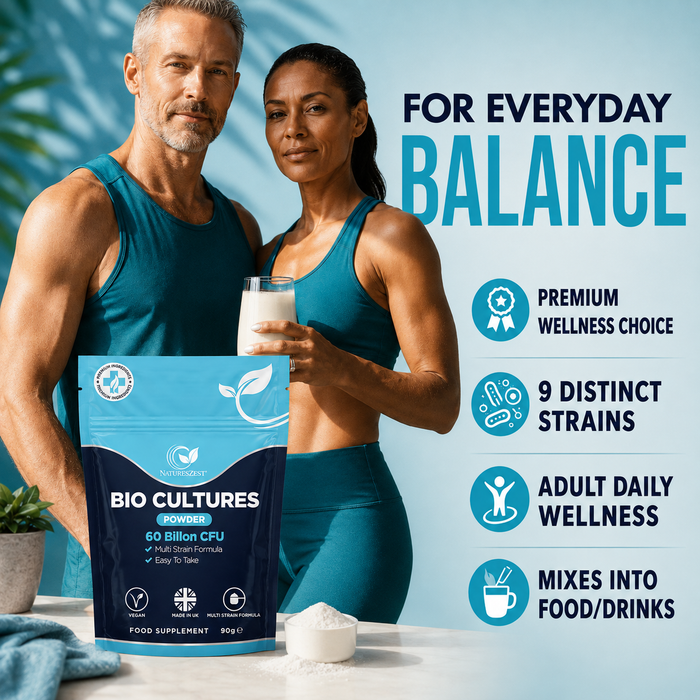 Probiotic Powder for Gut, Digestive & Immune Support – 9-in-1 Bio Cultures Complex, High Strength 60 Billion CFU