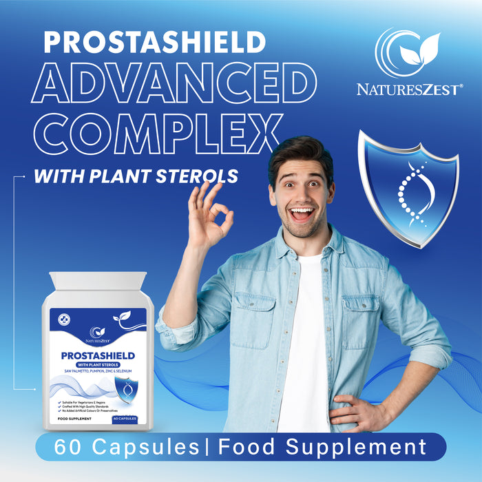 Men’s Health Supplement – Prostashield with Zinc, Vitamin D & Plant Sterols, 60 Vegan Capsules