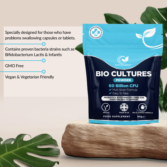 EXCLUSIVE SALE - SAVE NOW A WHOPPING 15% ON BIO CULTURES 60 BILLION CFU PROBIOTIC POWDER WITH PREBIOTICS 90G – ONLY THIS WEEK!