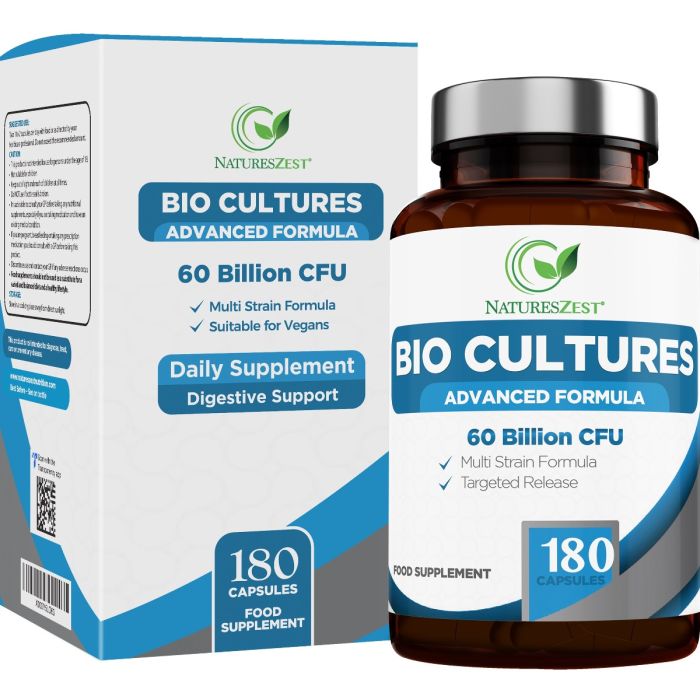 Bio Cultures Complex Probiotics 60 Billion CFU With Prebiotics – 180 Vegan Capsules