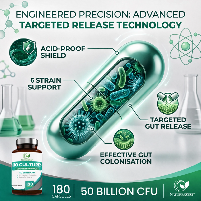 Daily Probiotic 50 Billion CFU with 6 Strains – Gut, Digestive & Immune Support with Prebiotics, 180 Capsules