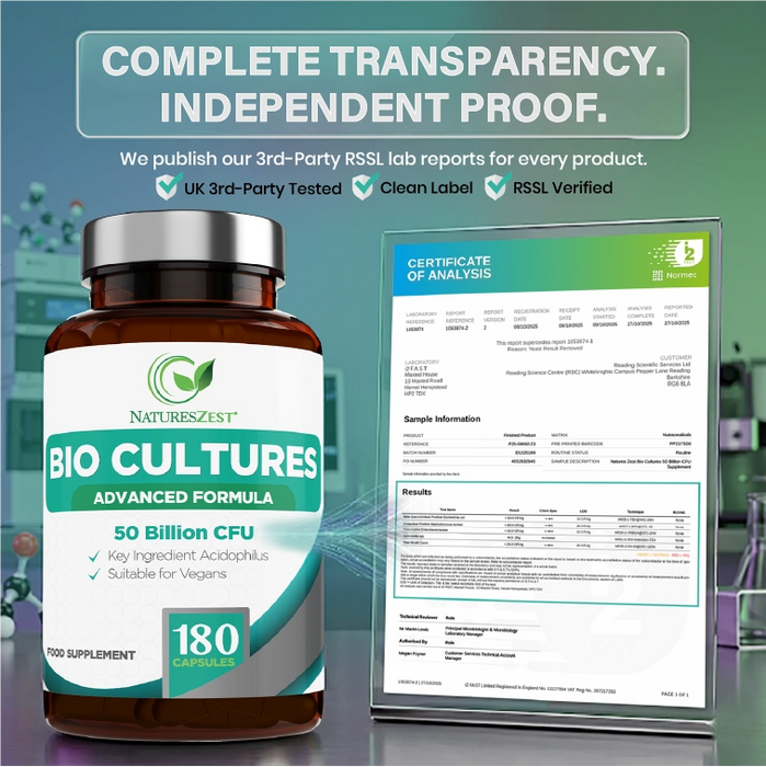 Daily Probiotic 50 Billion CFU with 6 Strains – Gut, Digestive & Immune Support with Prebiotics, 180 Capsules