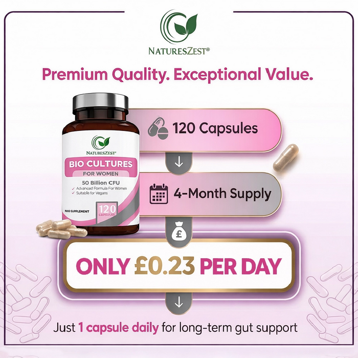 Women's Probiotics 50 Billion CFU With Prebiotics, 4 Months Supply-120 Capsules