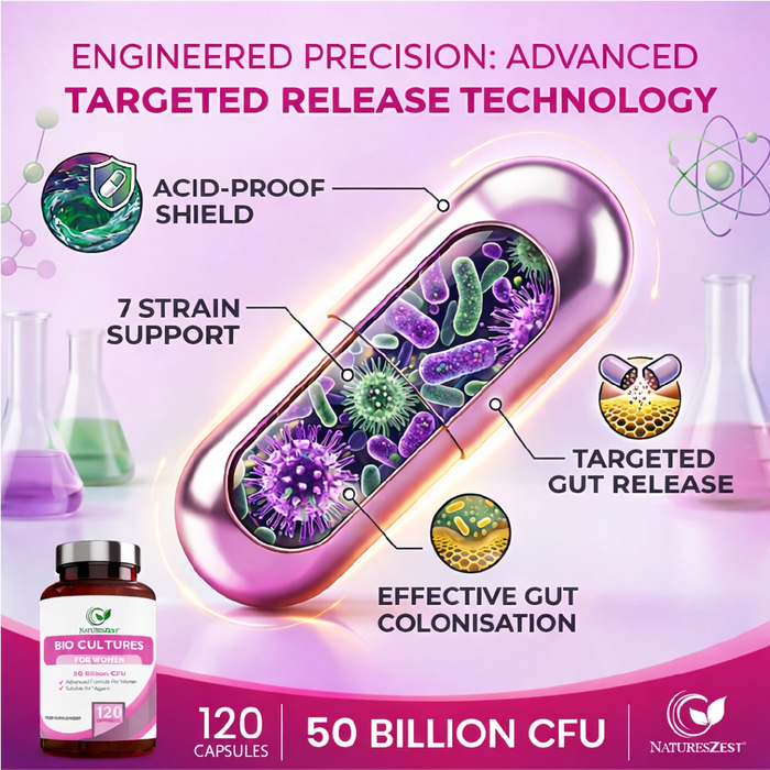 Women's Probiotics 50 Billion CFU With Prebiotics, 4 Months Supply-120 Capsules
