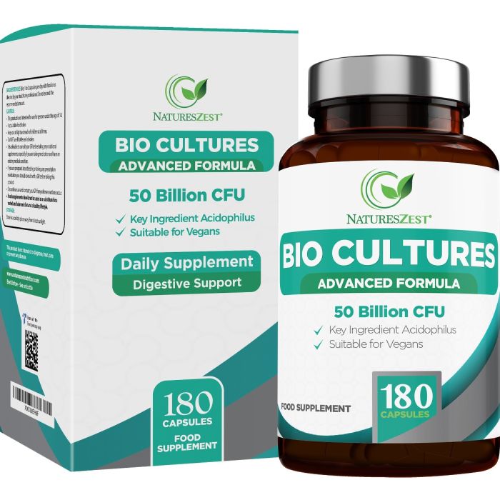 Bio Cultures Complex Probiotics 50 Billion cfu With Prebiotic Fibre 180 Vegan Capsules