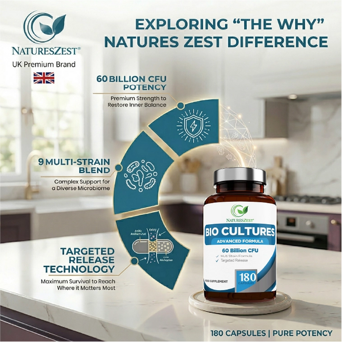 Advanced Daily Probiotic 60 Billion CFU for Digestive Balance Support – Multi-Strain Formula with Prebiotics, 180 Capsules