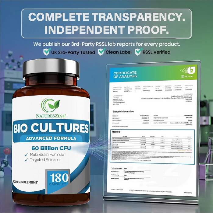 Advanced Daily Probiotic 60 Billion CFU for Digestive Balance Support – Multi-Strain Formula with Prebiotics, 180 Capsules