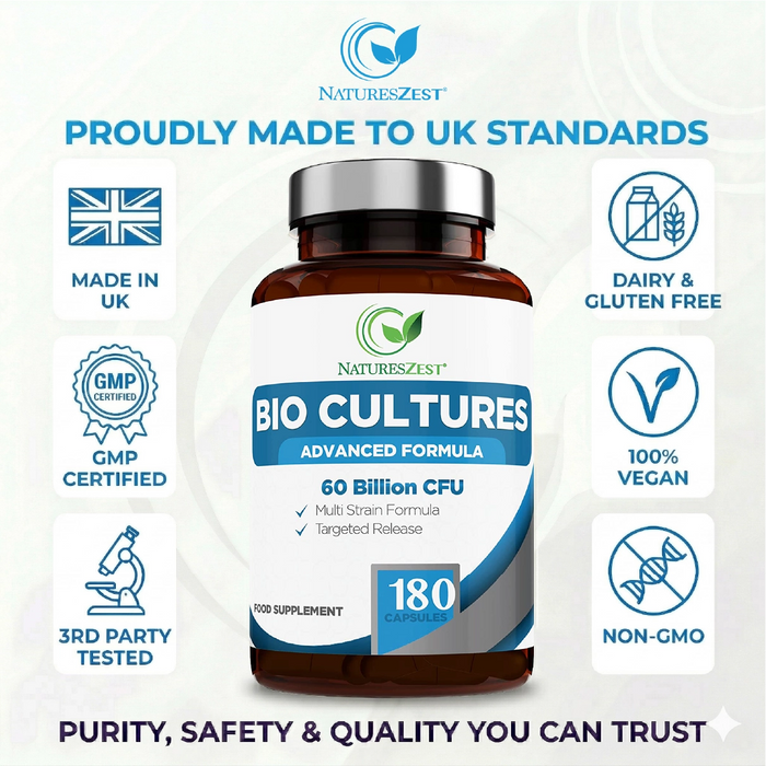 60 Billion CFU Probiotics + Prebiotics | 9 Strain Gut Flora Support Natures Zest 60 Billion CFU Probiotics + Prebiotics | 9 Strain Gut Flora Support Natures Zest