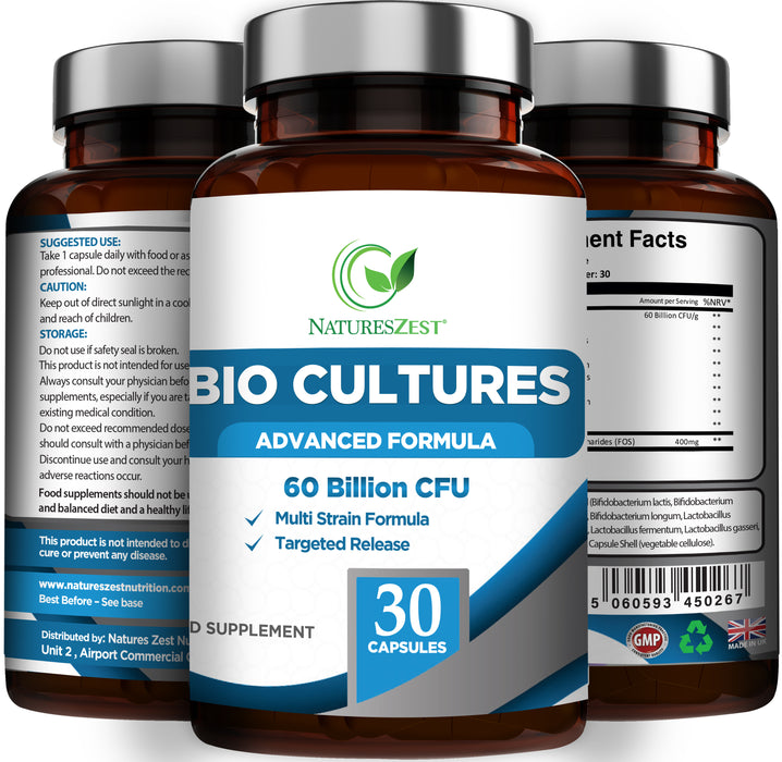 60 Billion CFU Probiotics With Prebiotics 30 Capsules – 1 Months’ Supply