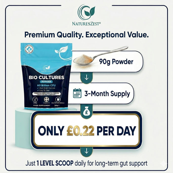 Probiotic Powder for Gut, Digestive & Immune Support – 9-in-1 Bio Cultures Complex, High Strength 60 Billion CFU