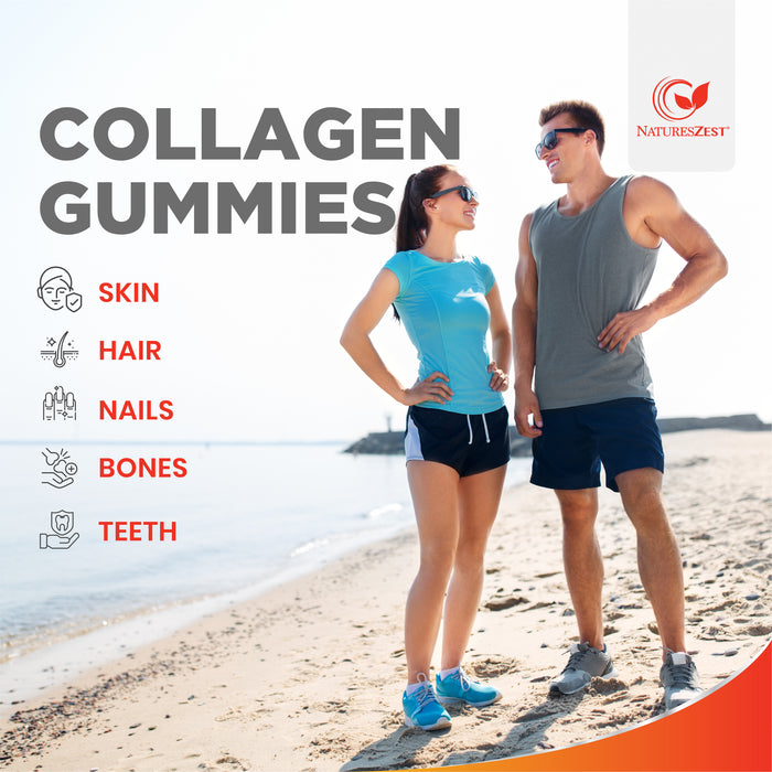 Collagen Complex Gummies for Women & Men, 500mg Collagen with Biotin, Vitamin C, E, Supports Hair, Skin, Nails, Natural Orange Flavour, 90 Gummies