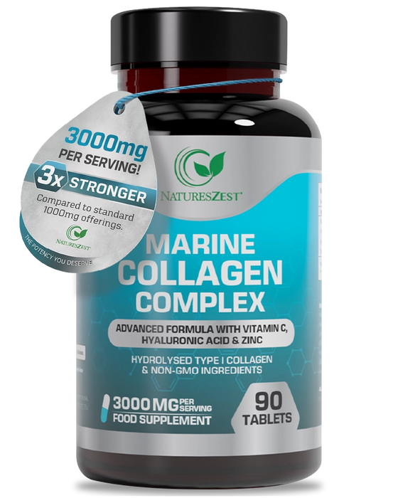High Strength Marine Collagen for Skin, Hair & Joint Health Support – Collagen Complex 3000mg, 90 Tablets