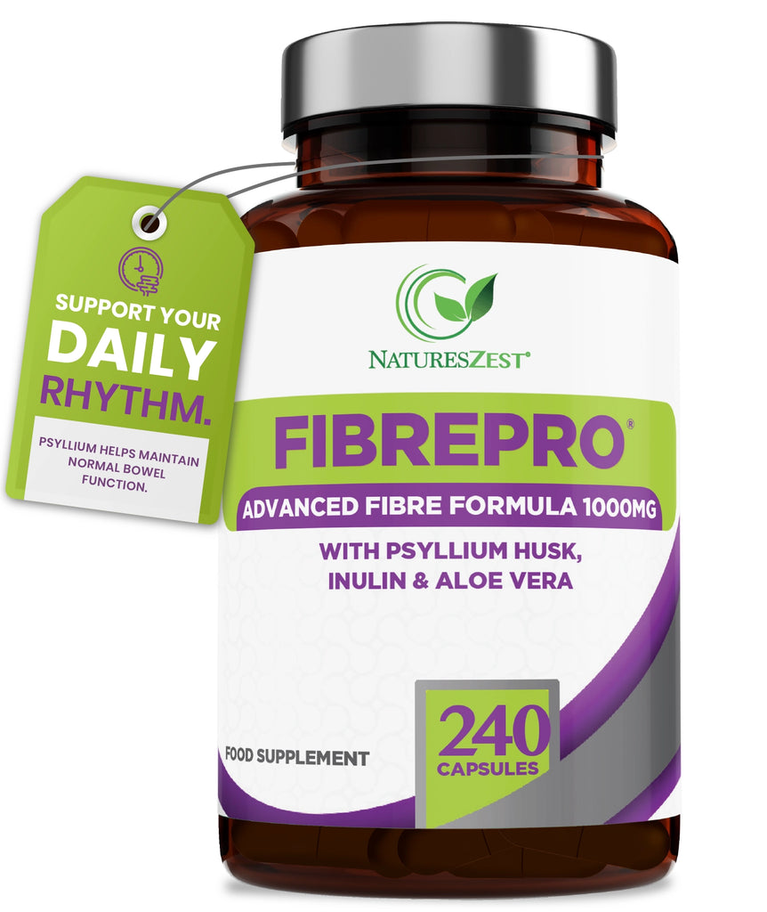 Daily Fibre Supplement Digestive Health & Regularity Support – Fibre Pro 1000mg 240 Vegan Capsules