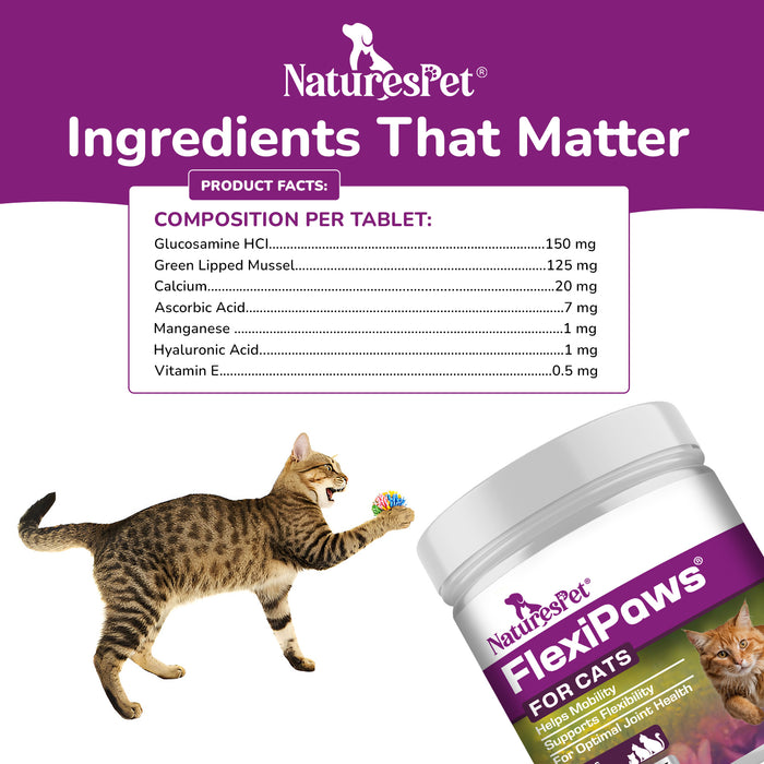 FlexiPaws for Cats - Advanced Joint Care Supplement for Cats – 60 Sprinkle Capsules