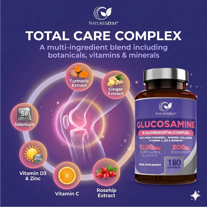 Joint Care Supplement with Glucosamine, Chondroitin & MSM – High Strength Complex, 180 Capsules for Mobility & Flexibility Support