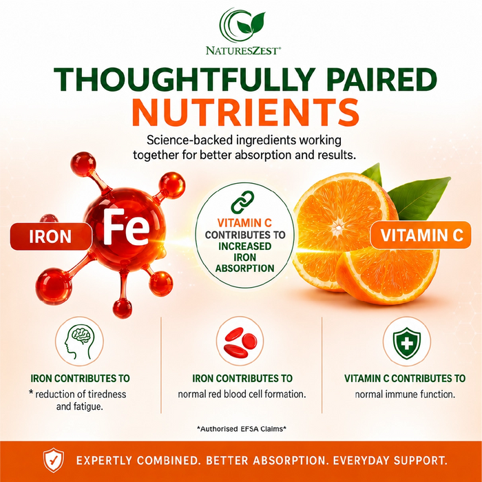 Iron & Vitamin C Gummies for Energy & Immunity Support – Adult & Kids Supplement, 150 Vegan Gummies for Daily Health