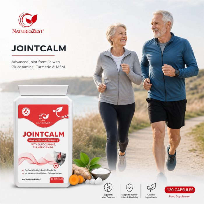 Joint Support Supplement for Mobility & Comfort – JointCalm with Glucosamine, Turmeric, MSM & Vitamin C, 120 Capsules