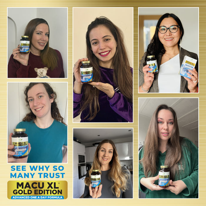 Premium Eye Supplement for Vision & Macular Health – Macu XL Gold Edition with Advanced Nutrient Complex, 120 Vegan Capsules