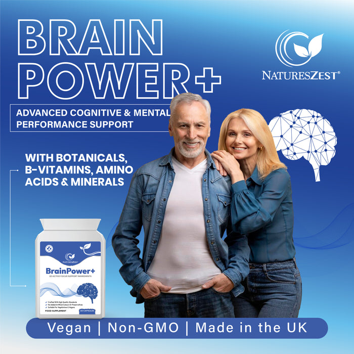 BrainPower+ Brain Supplement for Focus, Memory & Clarity – Cognitive Support for Men & Women, 60 Vegan Capsules