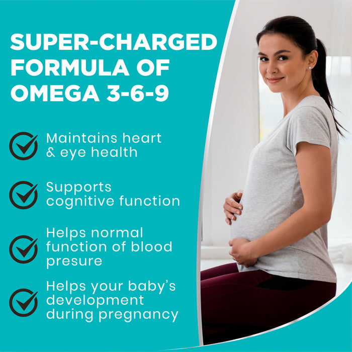 Omega 3-6-9 High Strength 3000mg – Fish Oil, Flaxseed & Sunflower Seed Oils, EPA & DHA for Heart, Brain & Vision