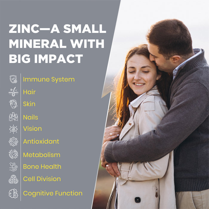 Zinc 15mg Supplement – 120 Vegan Capsules | Highly Absorbable Zinc Citrate | Supports Immunity, Hair, Skin, Nails, Cognitive Function & Bones